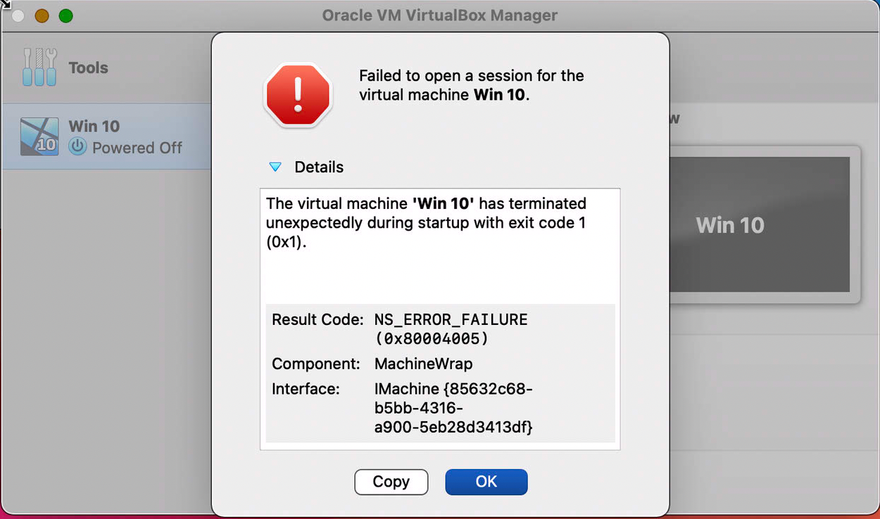 virtualbox virtual machine for mac